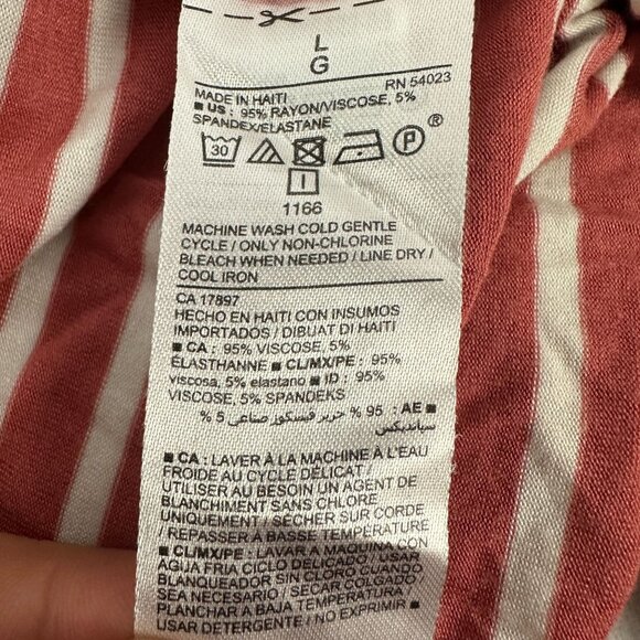 Old Navy Luxe Womens Striped Long Sleeve Top Size L Red And White Relaxed Fit - Picture 4 of 4